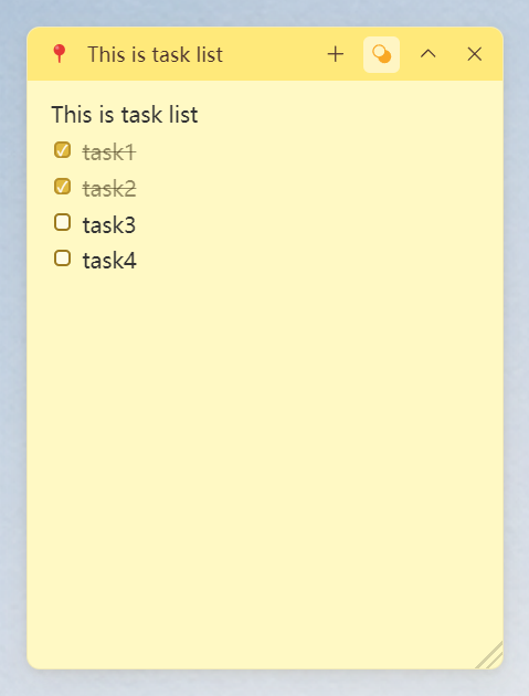 Markdown task checkboxes screenshot: unchecked and checked states side by side in one note