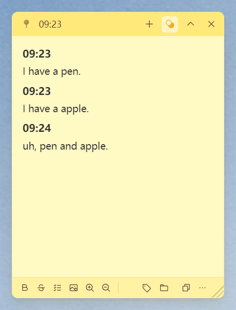 Daily mode screenshot: a "Quick Capture 2026-07-31" note with multiple thoughts appended under ### HH:mm timestamps